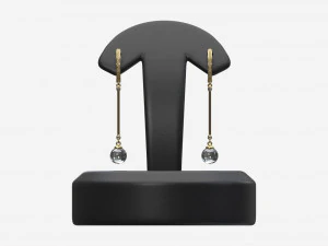 Earrings Leather Display Holder Stand 01 3D Model