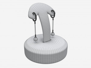 Earrings Leather Display Holder Stand 01 3D-Modell