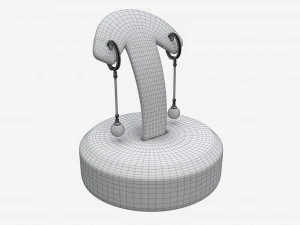 Earrings Leather Display Holder Stand 01 3D Model