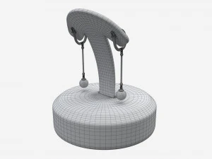 Earrings Leather Display Holder Stand 01 3D Model