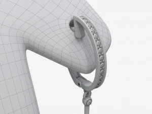 Earrings Leather Display Holder Stand 01 3D Model