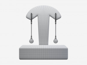Earrings Leather Display Holder Stand 01 3D-Modell