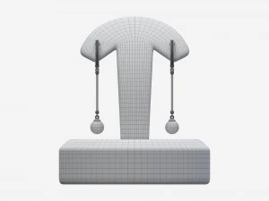 Earrings Leather Display Holder Stand 01 3D Model