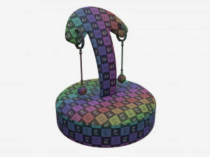 Earrings Leather Display Holder Stand 01 3D Model