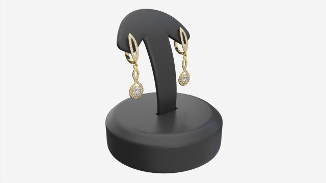Earrings Leather Display Holder Stand 02 3D Model .c4d .max .obj .3ds .fbx .lwo .lw .lws