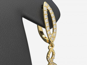 Earrings Leather Display Holder Stand 02 3D Модель