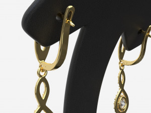 Earrings Leather Display Holder Stand 02 3D Модель