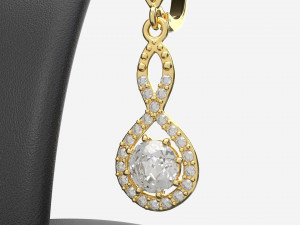 Earrings Leather Display Holder Stand 02 3D Модель