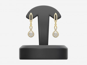 Earrings Leather Display Holder Stand 02 3D Модель