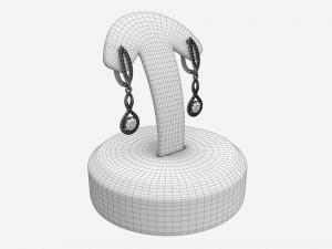 Earrings Leather Display Holder Stand 02 3D Модель