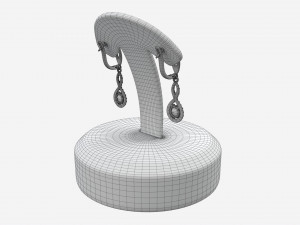 Earrings Leather Display Holder Stand 02 3D Модель