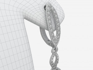 Earrings Leather Display Holder Stand 02 3D Модель