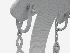 Earrings Leather Display Holder Stand 02 3D Модель