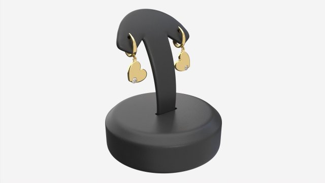 Earrings Leather Display Holder Stand 03 3D 모델 .c4d .max .obj .3ds .fbx .stl .blend 