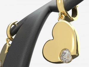 Earrings Leather Display Holder Stand 03 3D Model