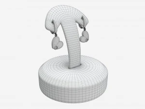 Earrings Leather Display Holder Stand 03 3D Model