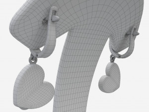 Earrings Leather Display Holder Stand 03 3D 모델