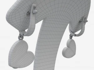 Earrings Leather Display Holder Stand 03 3D Model