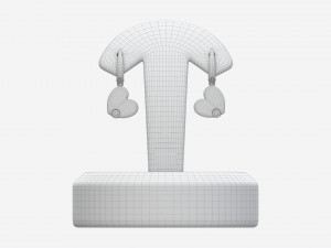 Earrings Leather Display Holder Stand 03 3D 모델