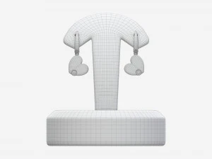 Earrings Leather Display Holder Stand 03 3D Model