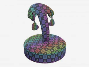Earrings Leather Display Holder Stand 03 3D Model