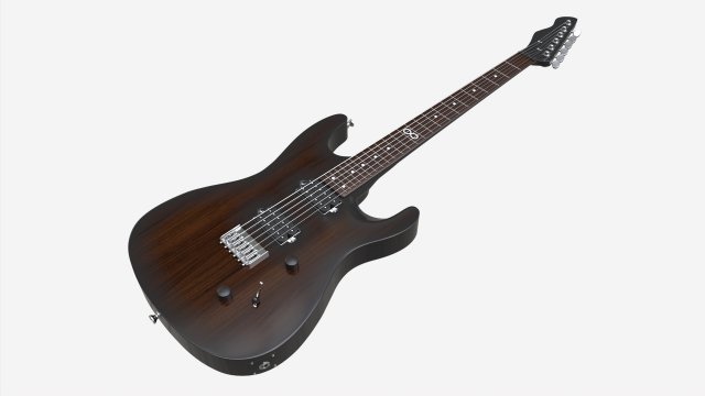 Electric guitar 01 3D Model .c4d .max .obj .3ds .fbx .lwo .lw .lws