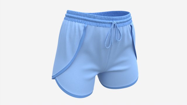 Fitness shorts for women blue 3D Модель .c4d .max .obj .3ds .fbx .stl .blend 