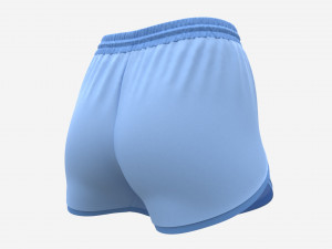 Fitness shorts for women blue 3D Модель