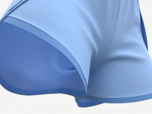 Fitness shorts for women blue 3D Model
