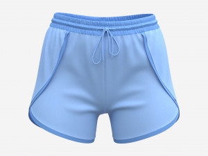 Fitness shorts for women blue 3D Модель