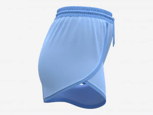 Fitness shorts for women blue 3D Model