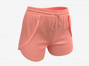 Pantaloncini fitness da donna rosa Modello 3D