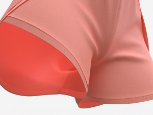 Fitness shorts for women pink 3D 模型