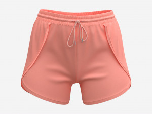 Fitness shorts for women pink 3D 模型