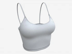 Fitness top for women black 3D Model