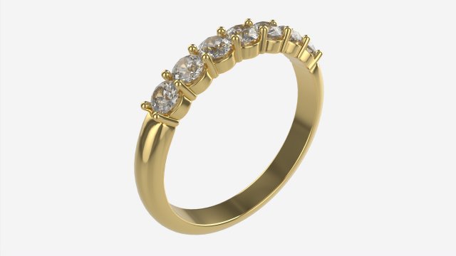 Gold Diamond Ring Jewelry 01 3D Модель .c4d .max .obj .3ds .fbx .stl .blend 