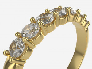 Gold Diamond Ring Jewelry 01 3D Модель