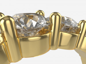 Gold Diamond Ring Jewelry 01 3D Модель