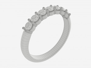 Gold Diamond Ring Jewelry 01 3D Модель