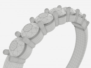 Gold Diamond Ring Jewelry 01 3D Модель