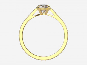 Gold Diamond Ring Jewelry 02 3D Model