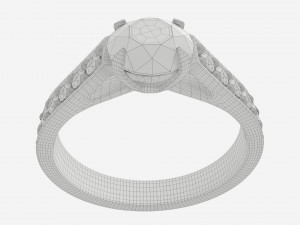 Gold Diamond Ring Jewelry 02 3D Model