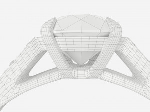 Gold Diamond Ring Jewelry 02 3D Model