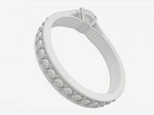 Gold Diamond Ring Jewelry 02 3D Model