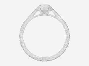 Gold Diamond Ring Jewelry 02 3D Model