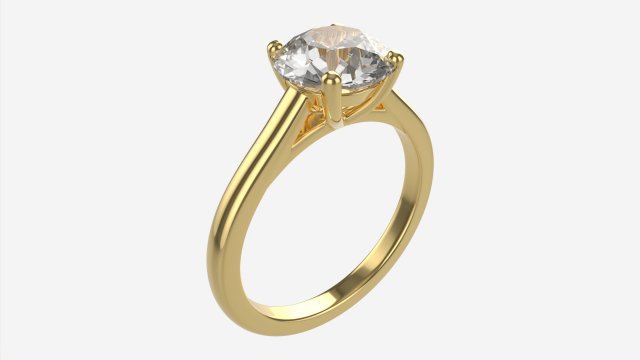 Gold Diamond Ring Jewelry 03 3D Model .c4d .max .obj .3ds .fbx .lwo .lw .lws