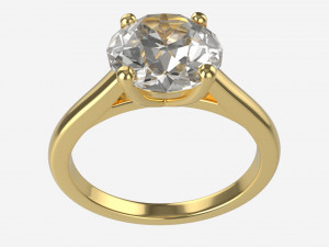 Gold Diamond Ring Jewelry 03 3D Модель