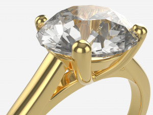 Gold Diamond Ring Jewelry 03 3D Модель