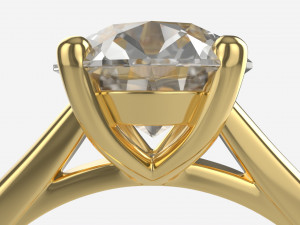 Gold Diamond Ring Jewelry 03 3D Модель