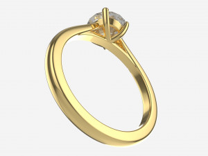 Gold Diamond Ring Jewelry 03 3D Модель